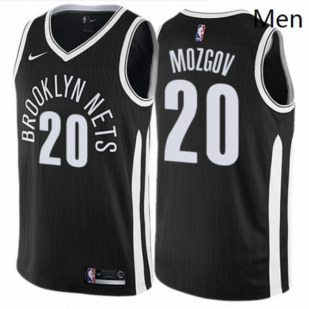 Mens Nike Brooklyn Nets 20 Timofey Mozgov Authentic Black NBA Jersey City Edition