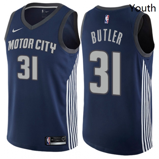 Youth Nike Detroit Pistons 31 Caron Butler Swingman Navy Blue NBA Jersey City Edition