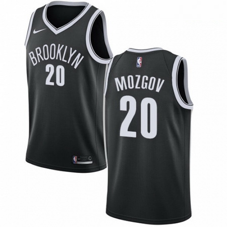 Mens Nike Brooklyn Nets 20 Timofey Mozgov Swingman Black Road NBA Jersey Icon Edition