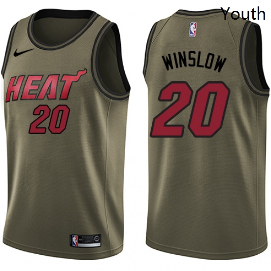 Youth Nike Miami Heat 20 Justise Winslow Swingman Green Salute t
