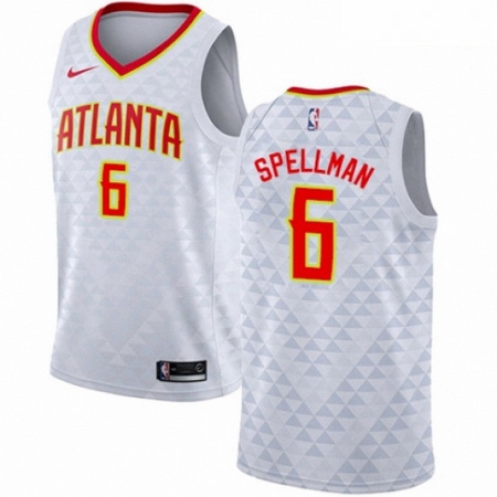 Mens Nike Atlanta Hawks 6 Omari Spellman Authentic White NBA Jersey Association Edition