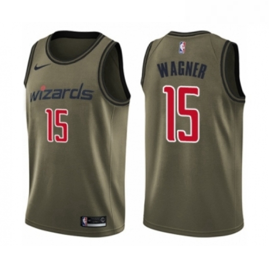 Youth Washington Wizards 15 Moritz Wagner Swingman Green Salute 