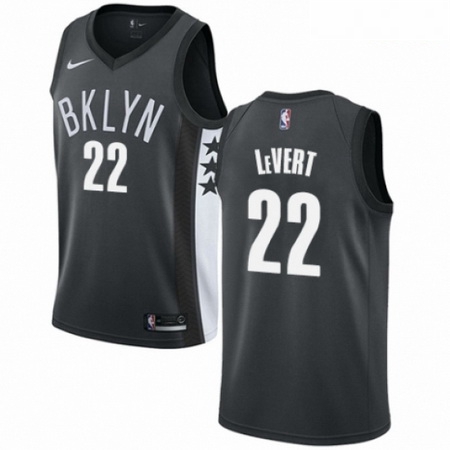 Mens Nike Brooklyn Nets 22 Caris LeVert Authentic Gray NBA Jerse