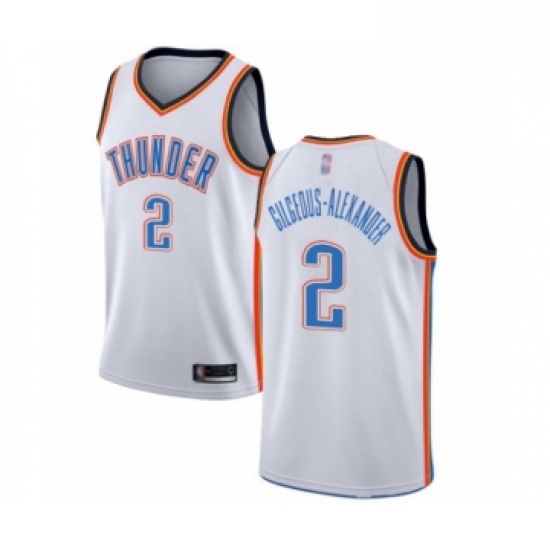 Youth Oklahoma City Thunder 2 Shai Gilgeous Alexander Swingman White Basketball Jersey Association E