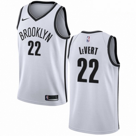 Mens Nike Brooklyn Nets 22 Caris LeVert Authentic White NBA Jers