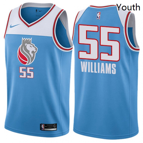 Youth Nike Sacramento Kings 55 Jason Williams Swingman Blue NBA Jersey City Edition