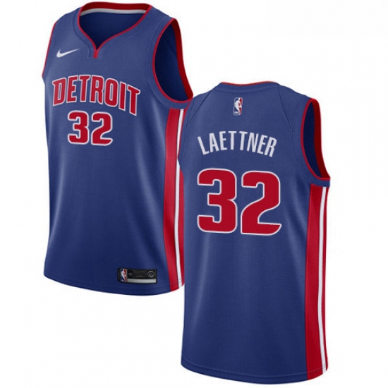 Youth Nike Detroit Pistons 32 Christian Laettner Swingman Royal Blue Road NBA Jersey Icon Edition