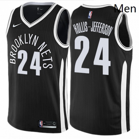 Mens Nike Brooklyn Nets 24 Rondae Hollis Jefferson Swingman Blac