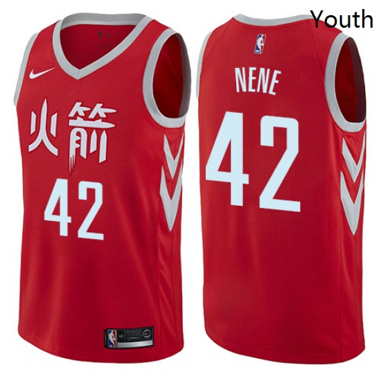 Youth Nike Houston Rockets 42 Nene Swingman Red NBA Jersey City 