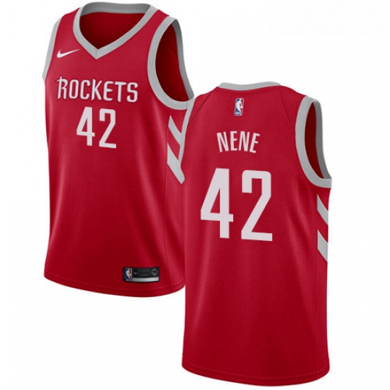 Youth Nike Houston Rockets 42 Nene Swingman Red Road NBA Jersey 