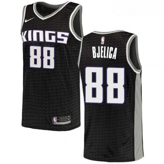 Youth Nike Sacramento Kings 88 Nemanja Bjelica Swingman Black NBA Jersey Statement Edition