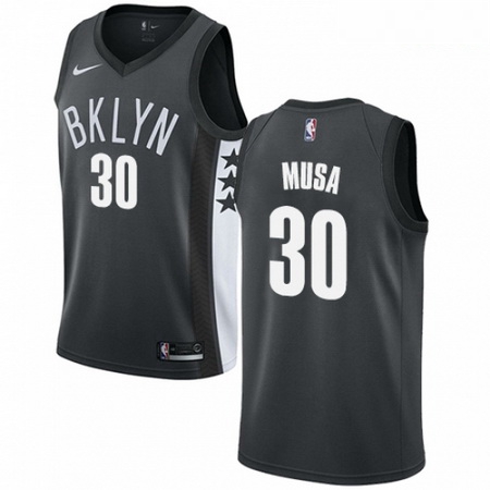 Mens Nike Brooklyn Nets 30 Dzanan Musa Swingman Gray NBA Jersey Statement Edition