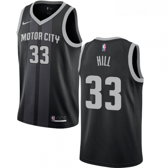 Youth Nike Detroit Pistons 33 Grant Hill Swingman Black NBA Jers