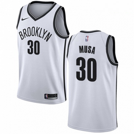 Mens Nike Brooklyn Nets 30 Dzanan Musa Swingman White NBA Jersey