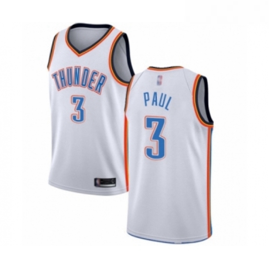 Youth Oklahoma City Thunder 3 Chris Paul Swingman White Basketball Jersey Association Edition