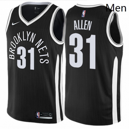 Mens Nike Brooklyn Nets 31 Jarrett Allen Authentic Black NBA Jer