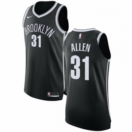 Mens Nike Brooklyn Nets 31 Jarrett Allen Authentic Black Road NB