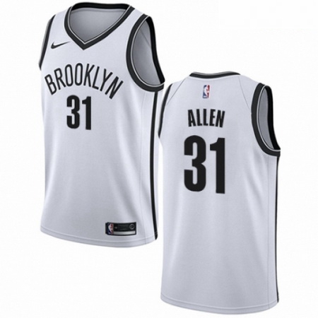 Mens Nike Brooklyn Nets 31 Jarrett Allen Authentic White NBA Jersey Association Edition