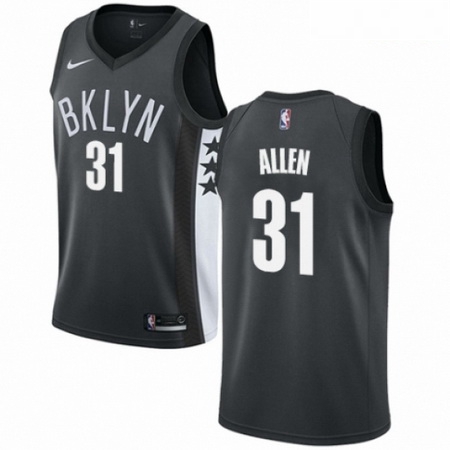 Mens Nike Brooklyn Nets 31 Jarrett Allen Swingman Gray NBA Jersey Statement Edition