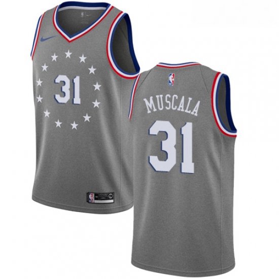 Youth Nike Philadelphia 76ers 31 Mike Muscala Swingman Gray NBA Jersey City Edition