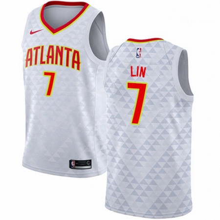 Mens Nike Atlanta Hawks 7 Jeremy Lin Swingman White NBA Jersey Association Edition