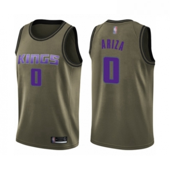 Youth Sacramento Kings 0 Trevor Ariza Swingman Green Salute to Service Basketball Jersey