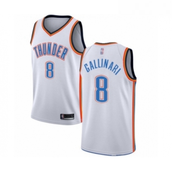 Youth Oklahoma City Thunder 8 Danilo Gallinari Swingman White Basketball Jersey Association Edition