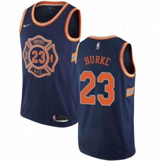 Youth Nike New York Knicks 23 Trey Burke Swingman Navy Blue NBA Jersey City Edition