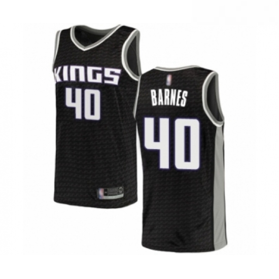 Youth Sacramento Kings 40 Harrison Barnes Swingman Black Basketball Jersey Statement Edition