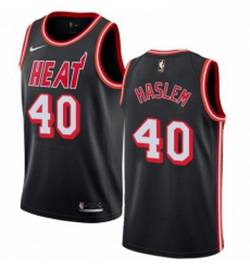 Youth Nike Miami Heat 40 Udonis Haslem Swingman Black Black Fashion Hardwood Classics NBA Jersey