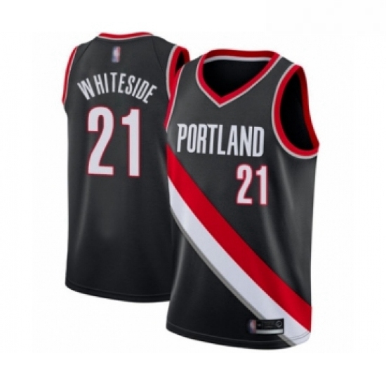 Youth Portland Trail Blazers 21 Hassan Whiteside Swingman Black Basketball Jersey Icon Edition