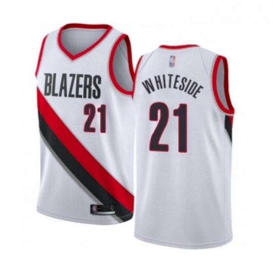 Youth Portland Trail Blazers 21 Hassan Whiteside Swingman White Basketball Jersey Association Editio