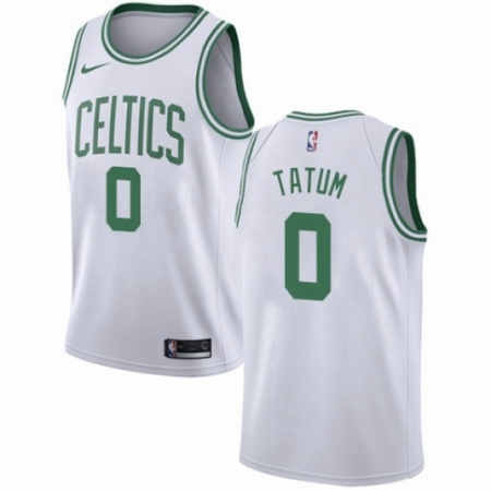 Mens Nike Boston Celtics 0 Jayson Tatum Swingman White NBA Jersey Association Edition