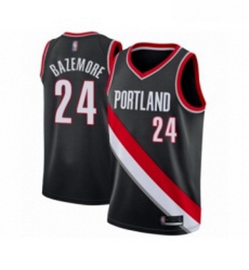 Youth Portland Trail Blazers 24 Kent Bazemore Swingman Black Basketball Jersey Icon Edition