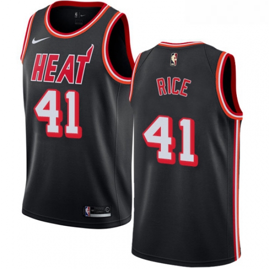 Youth Nike Miami Heat 41 Glen Rice Swingman Black Black Fashion 