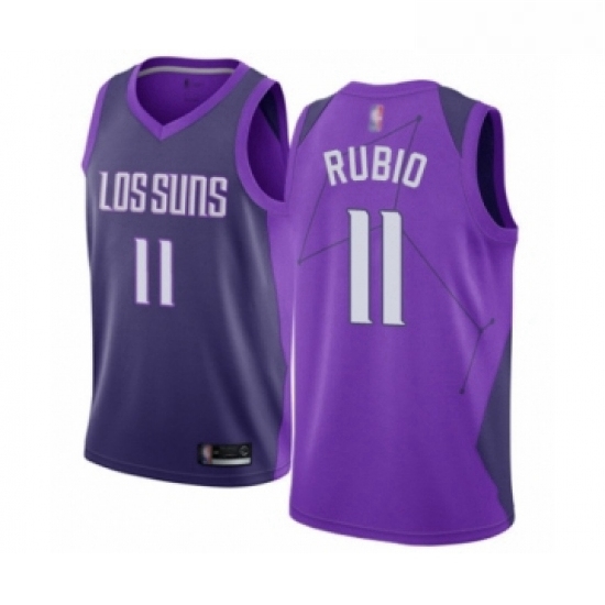 Youth Phoenix Suns 11 Ricky Rubio Swingman Purple Basketball Jersey City Edition