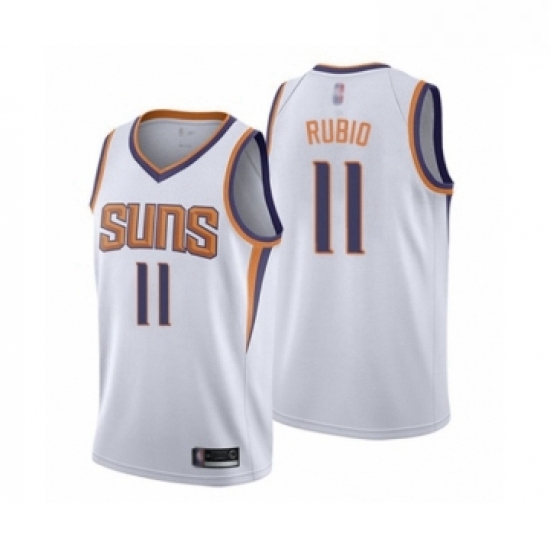 Youth Phoenix Suns 11 Ricky Rubio Swingman White Basketball Jersey Association Edition