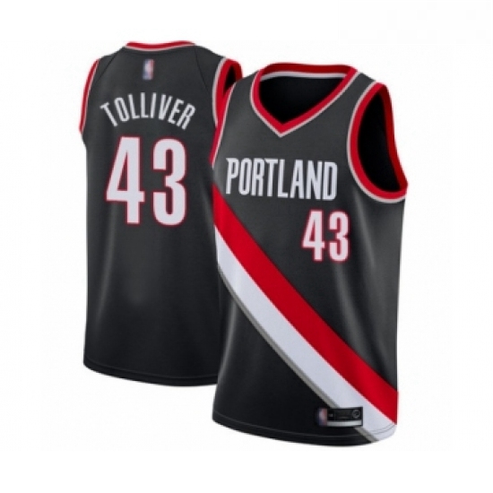 Youth Portland Trail Blazers 43 Anthony Tolliver Swingman Black Basketball Jersey Icon Edition