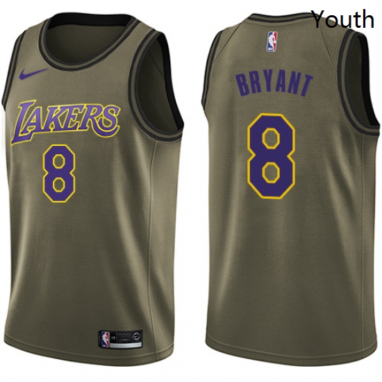Youth Nike Los Angeles Lakers 8 Kobe Bryant Swingman Green Salut