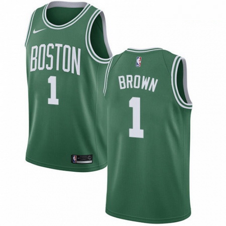 Mens Nike Boston Celtics 1 Walter Brown Swingman GreenWhite No Road NBA Jersey Icon Edition