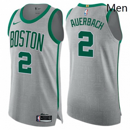 Mens Nike Boston Celtics 2 Red Auerbach Authentic Gray NBA Jerse