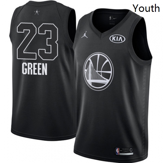 Youth Nike Jordan Golden State Warriors 23 Draymond Green Swingman Black 2018 All Star Game NBA Jers