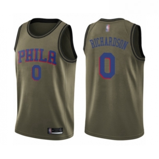 Youth Philadelphia 76ers 0 Josh Richardson Swingman Green Salute to Service Basketball Jersey