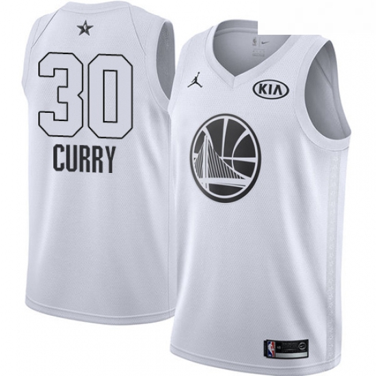 Youth Nike Jordan Golden State Warriors 30 Stephen Curry Swingman White 2018 All Star Game NBA Jerse