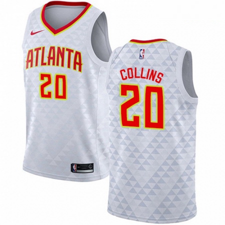 Mens Nike Atlanta Hawks 20 John Collins Authentic White NBA Jers
