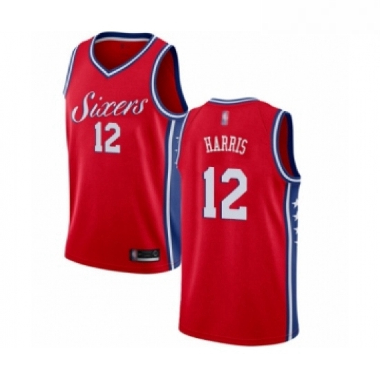 Youth Philadelphia 76ers 12 Tobias Harris Swingman Red Basketball Jersey Statement Edition