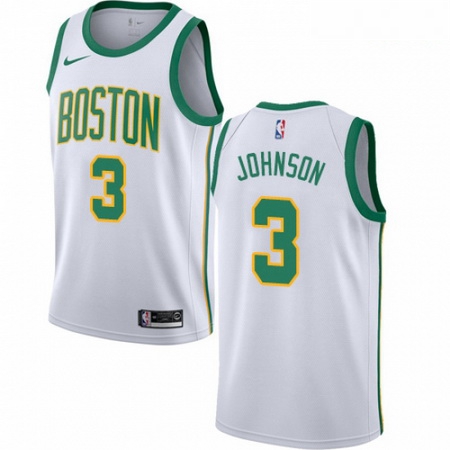 Mens Nike Boston Celtics 3 Dennis Johnson Swingman White NBA Jersey City Edition