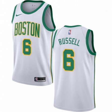 Mens Nike Boston Celtics 6 Bill Russell Swingman White NBA Jerse