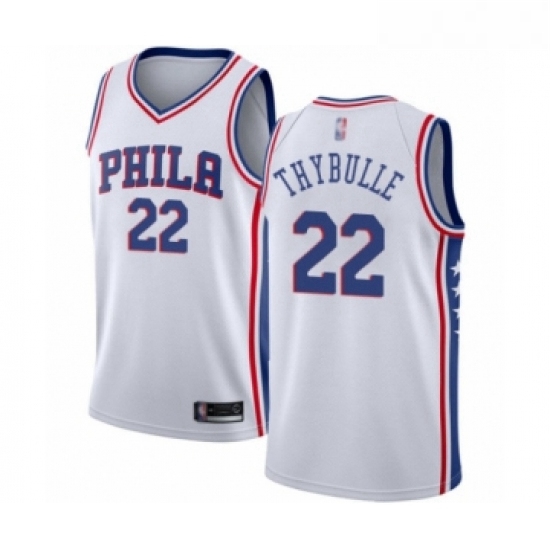 Youth Philadelphia 76ers 22 Mattise Thybulle Swingman White Basketball Jersey Association Edition