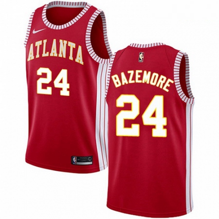 Mens Nike Atlanta Hawks 24 Kent Bazemore Swingman Red NBA Jersey